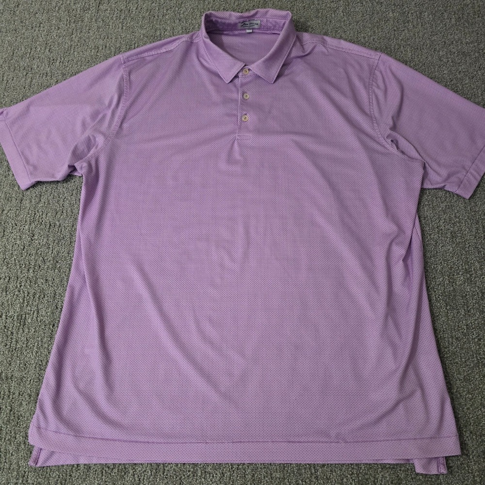 Peter Millar Summer Comfort Polo Mens XXL Purple Martini Glass Golf Stretch
